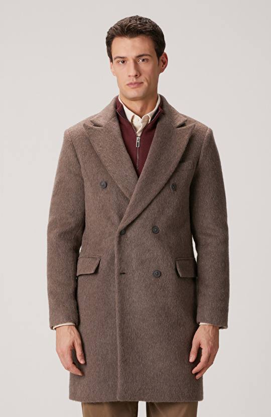 Vizon Yün Karışımlı Palto