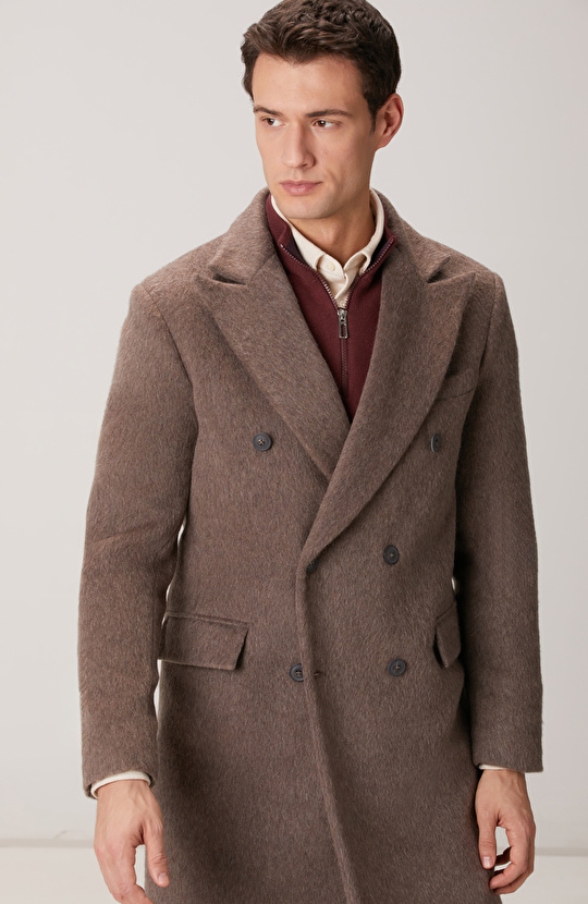 Vizon Yün Karışımlı Palto