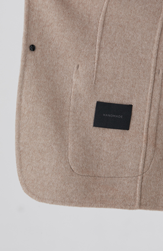 Bej Yün Karışımlı Dikişsiz Handmade Ceket