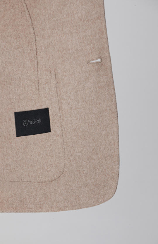 Bej Yün Karışımlı Dikişsiz Handmade Ceket