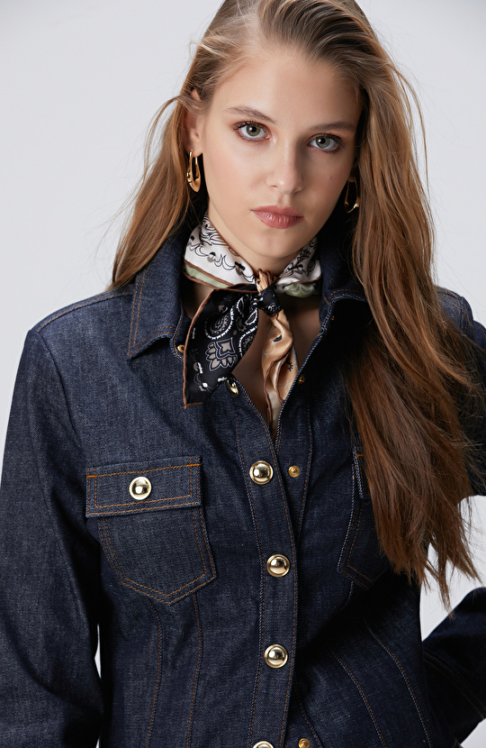 Bej Kadın Twill İpek Fular