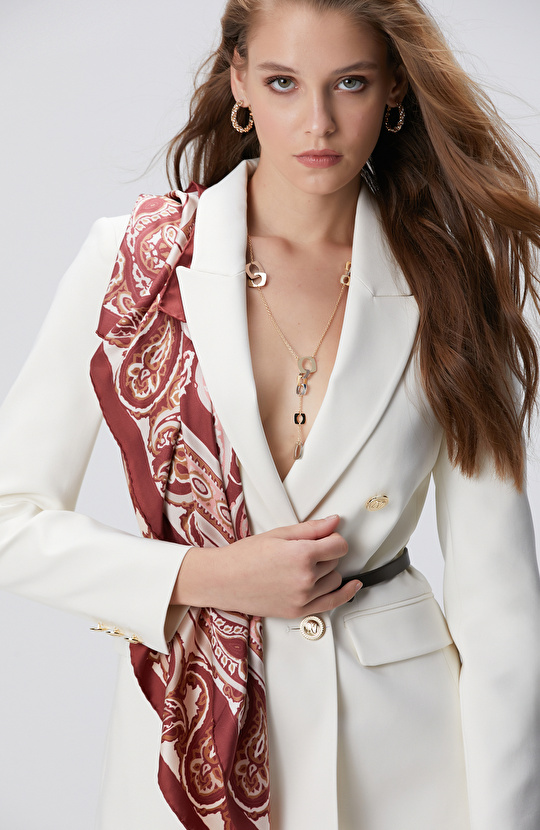 Renkli Kadın Twill İpek Eşarp