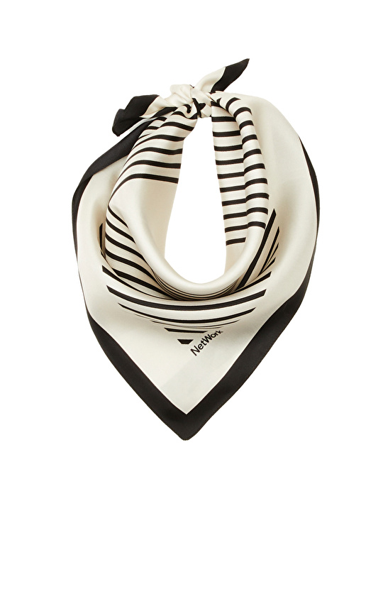 Beyaz Kadın Twill İpek Fular Beyaz Kadın Twill İpek Fular