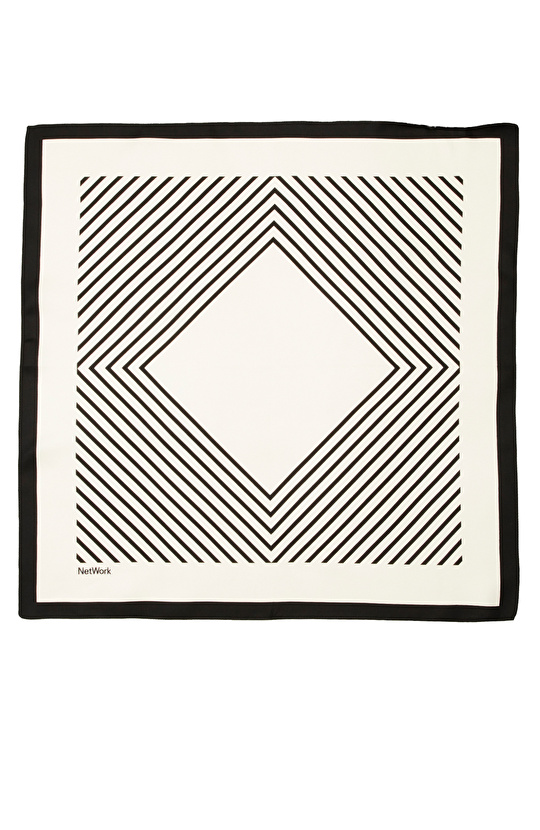 Beyaz Kadın Twill İpek Fular