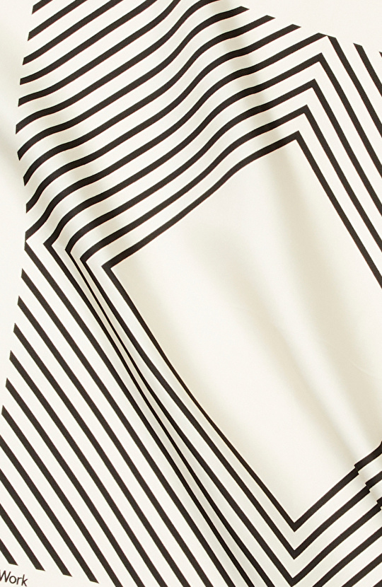 Beyaz Kadın Twill İpek Fular