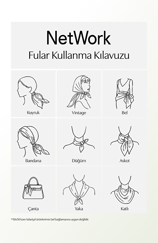 Siyah Beyaz Kadın Twill İpek Eşarp