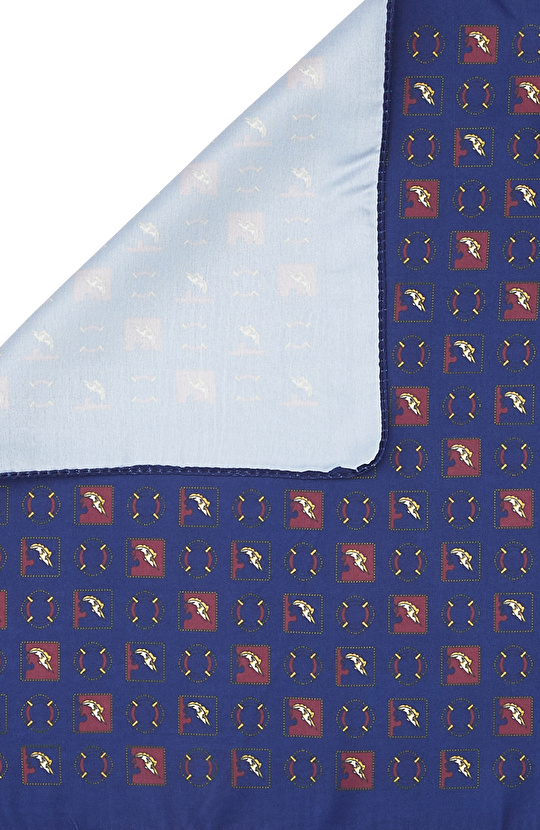 Lacivert Desenli Mendil