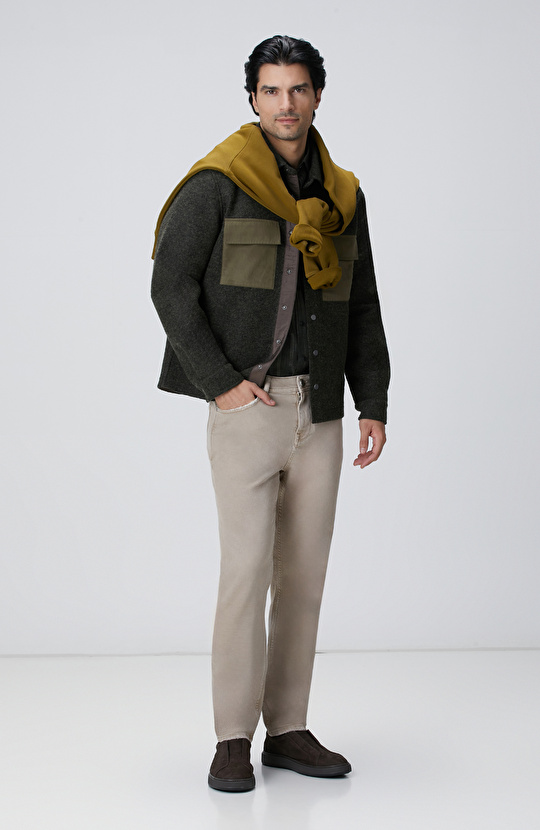 Bej Denim Pantolon