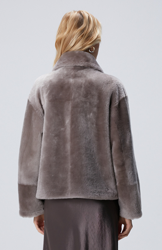 Gri Çift Taraflı Deri Kaban