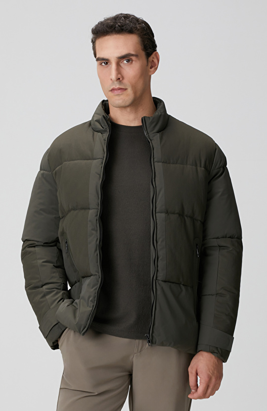 N-Tech Haki Dik Yaka Puffer Mont N-Tech Haki Dik Yaka Puffer Mont