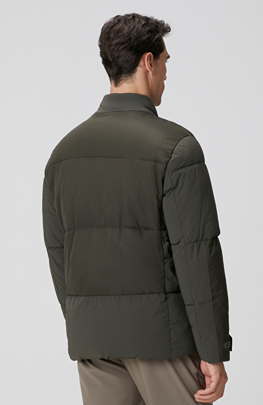 N-Tech Haki Dik Yaka Puffer Mont