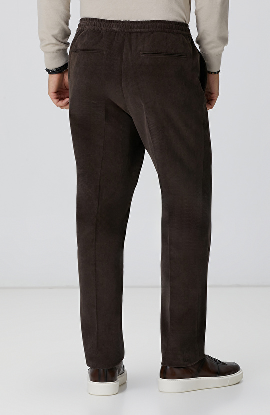 Kahverengi Fitilli Kadife Pantolon