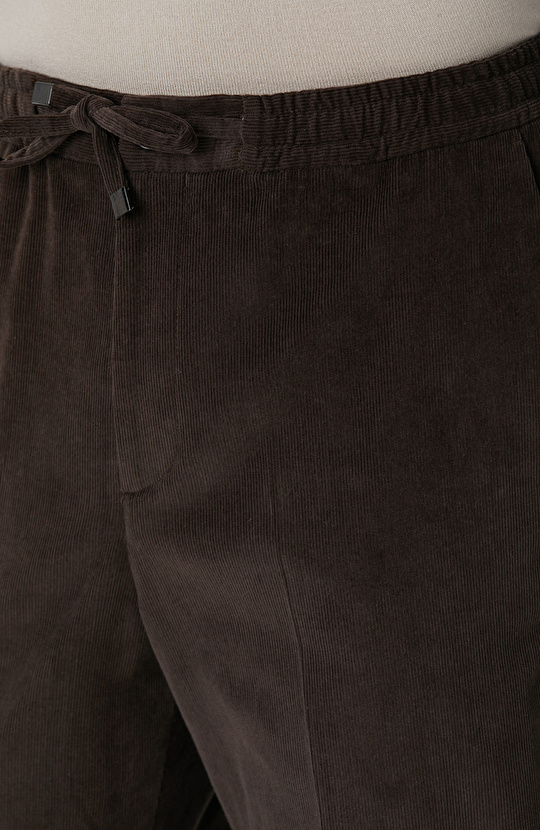 Kahverengi Fitilli Kadife Pantolon