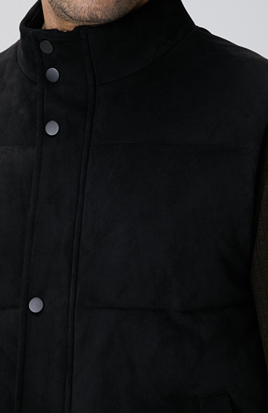 Siyah Kapitoneli Casual Yelek