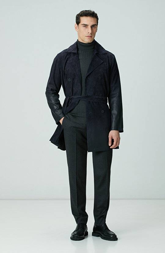 Antrasit Yün Karışımlı Pantolon