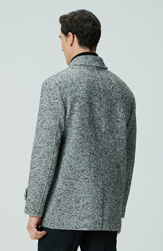 Antrasit Yün Karışımlı Kaban