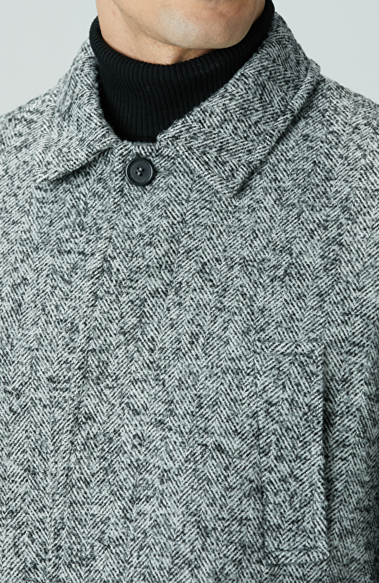 Antrasit Yün Karışımlı Kaban