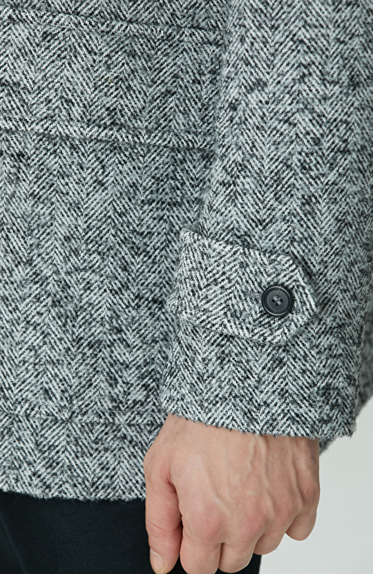 Antrasit Yün Karışımlı Kaban