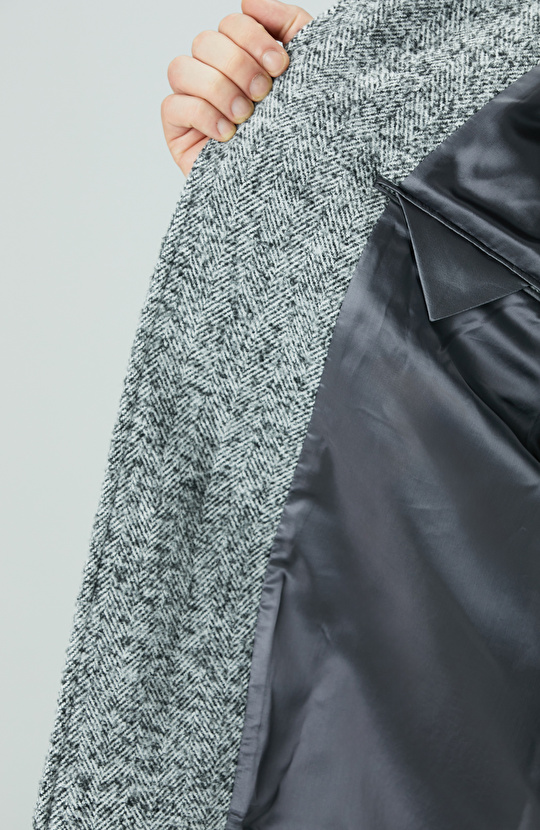 Antrasit Yün Karışımlı Kaban