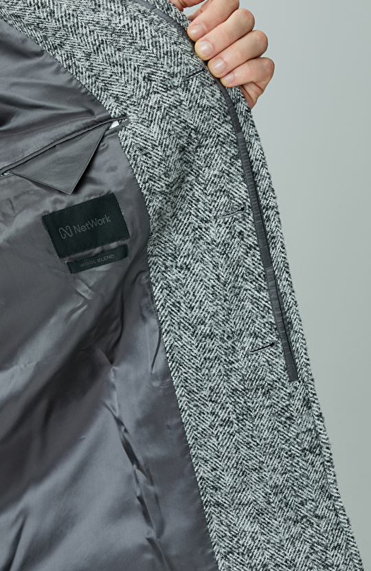 Antrasit Yün Karışımlı Kaban