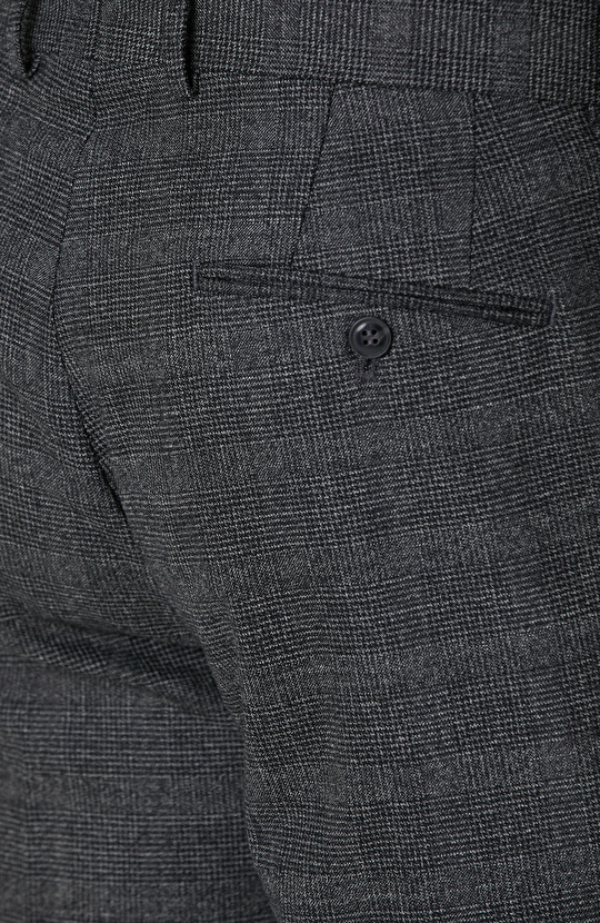 Siyah Antrasit Kemer Detaylı Yün Pantolon