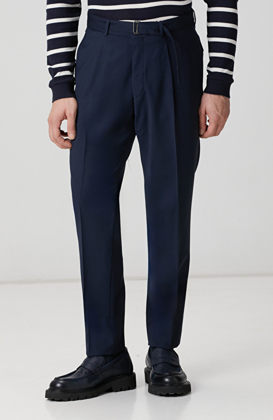 Lacivert Yün Pantolon