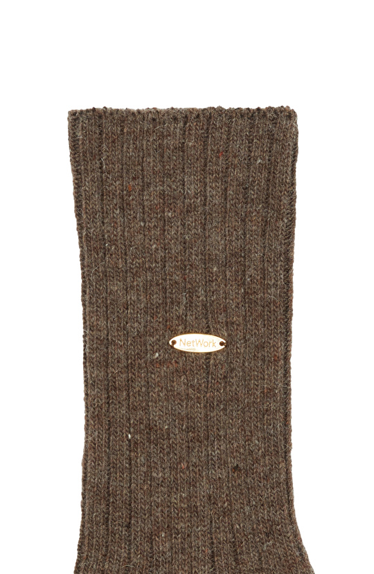 Kahverengi Erkek Yün Mix Çorap