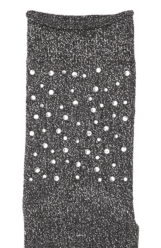 Antrasit Taş Detaylı Kadın Çorap