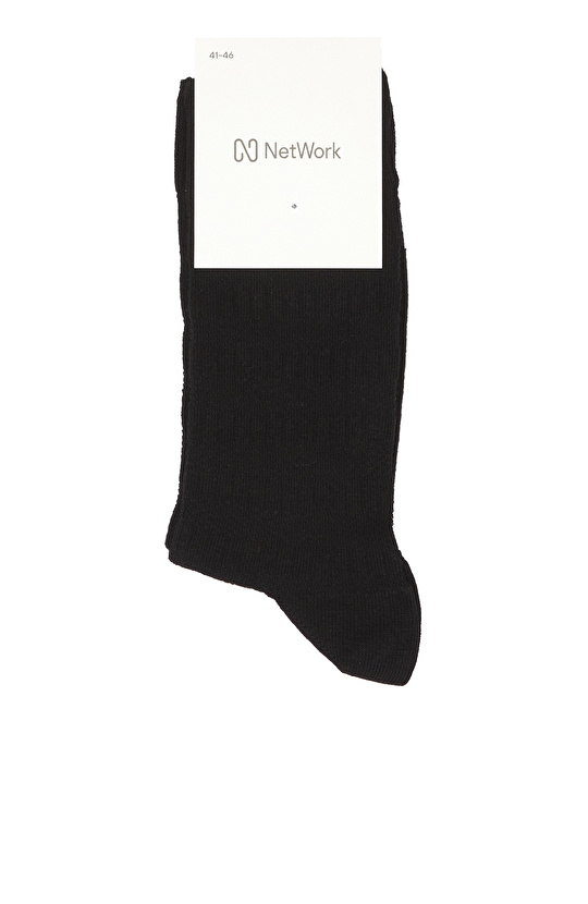 Siyah Dokulu Erkek Soket Çorap