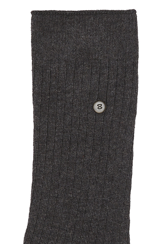 Antrasit Çizgi Desenli Erkek Soket Çorap