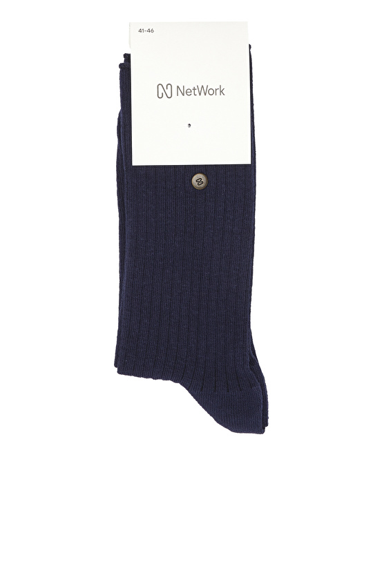 Lacivert Çizgi Desenli Erkek Soket Çorap