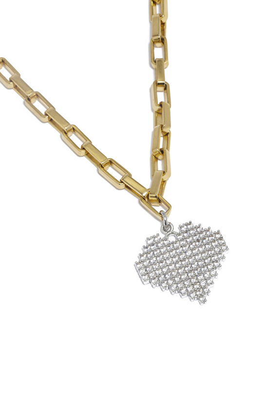 Gümüş Altın Rengi Kolye