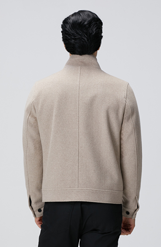 Bej Yün Karışımlı Mont