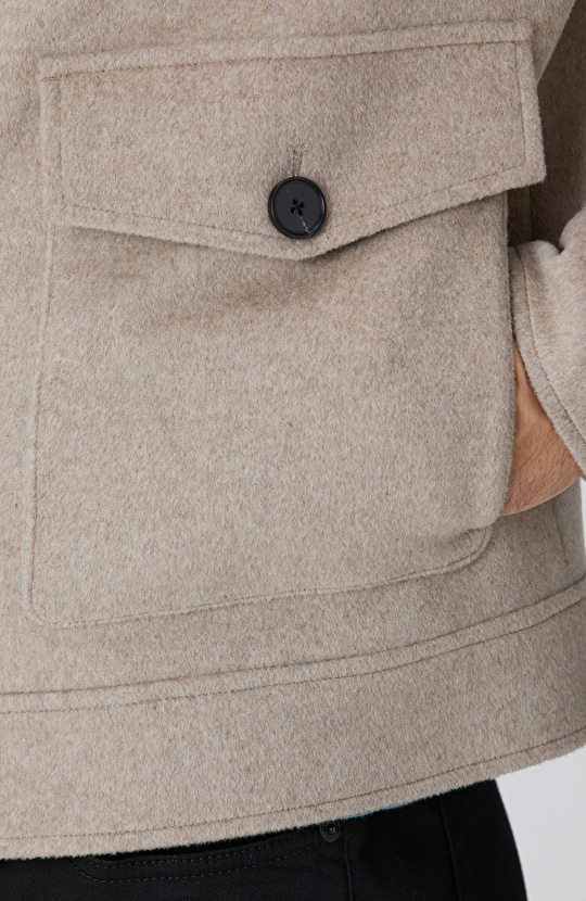 Bej Yün Karışımlı Mont