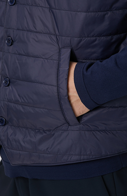 Lacivert Puffer Casual Yelek