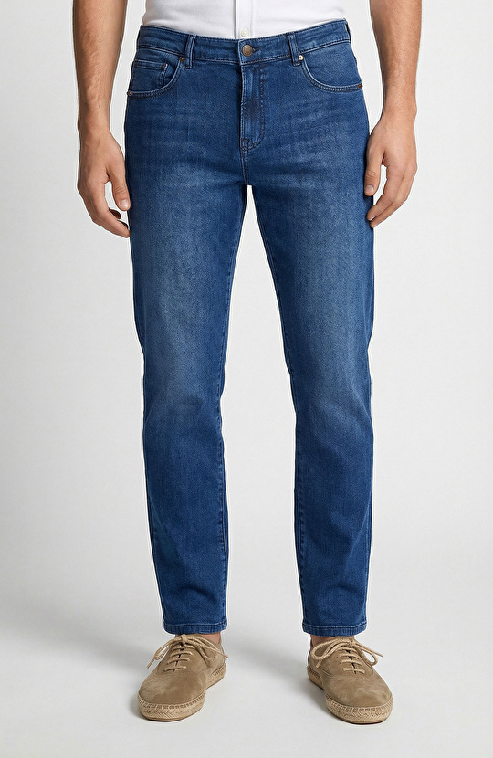 Blue Cashmere Touch Denim Pants