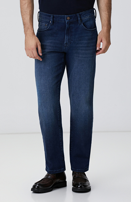 Lacivert Cashmere Touch Denim Pantolon