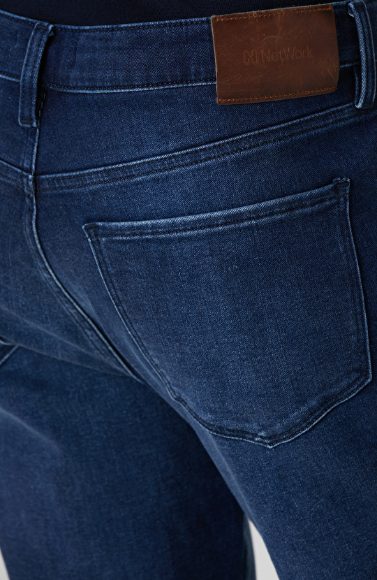 Lacivert Cashmere Touch Denim Pantolon