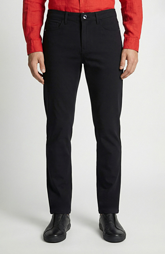 N-Tech Siyah Kemer İçi Lastikli Örme Pantolon