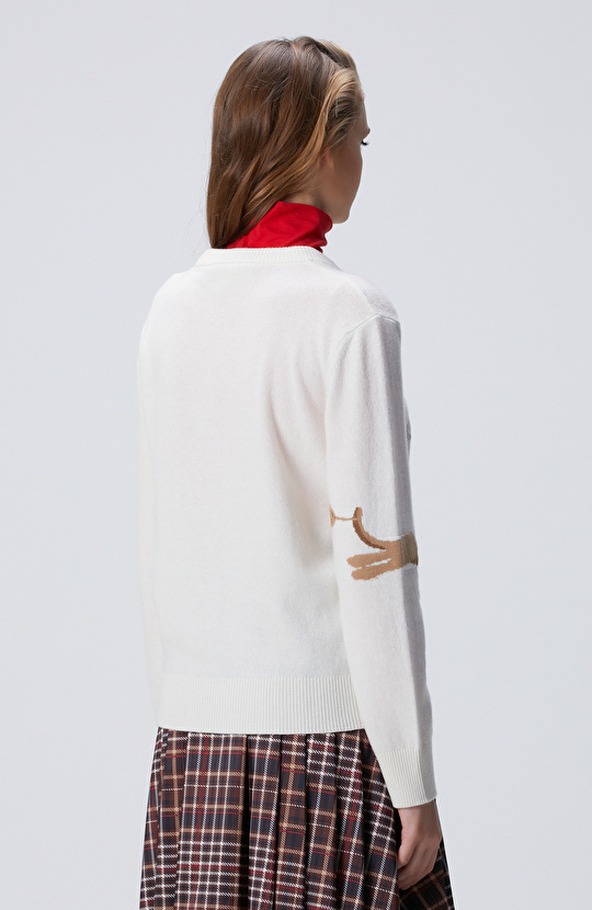 Kırık Beyaz Triko Kazak