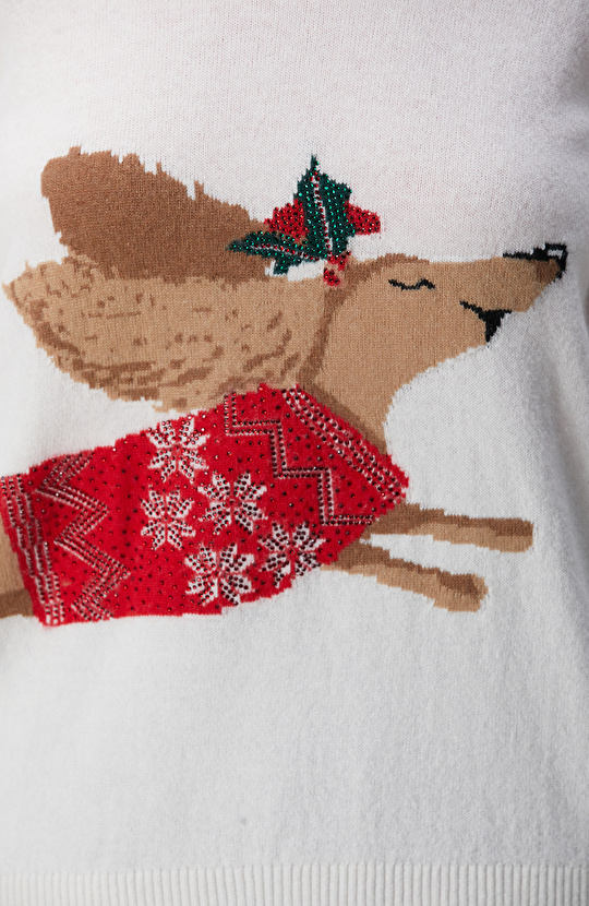 Kırık Beyaz Triko Kazak