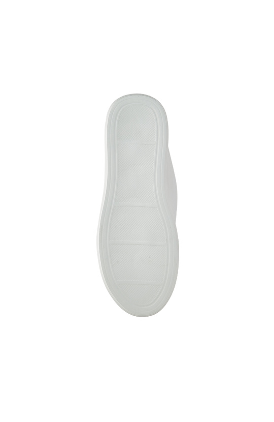 Platin Kadın Deri Bağcıklı Sneaker