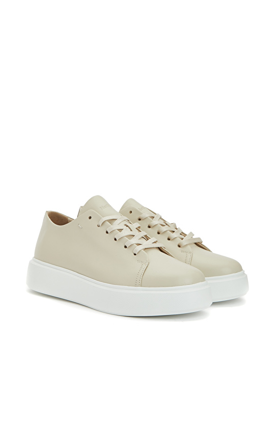 Beyaz Kadın Deri Bağcıklı Sneaker Beyaz Kadın Deri Bağcıklı Sneaker