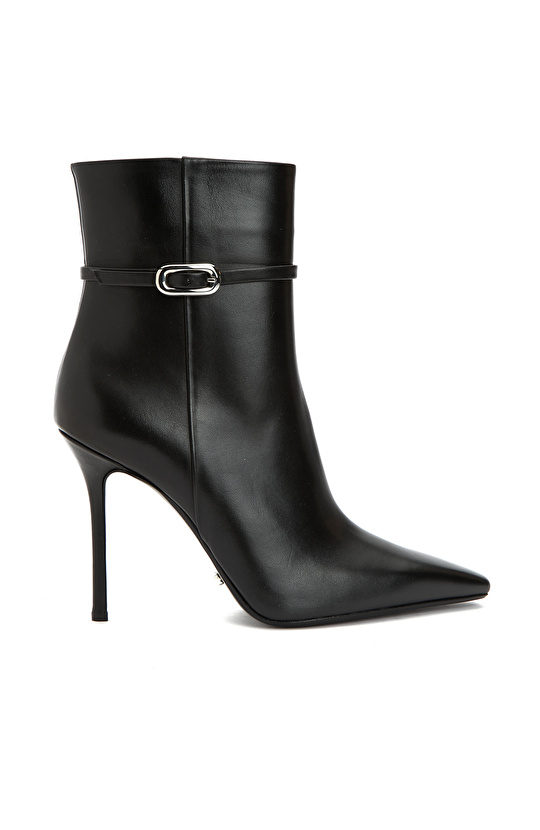 Siyah Kadın Toka Detaylı Deri Bot