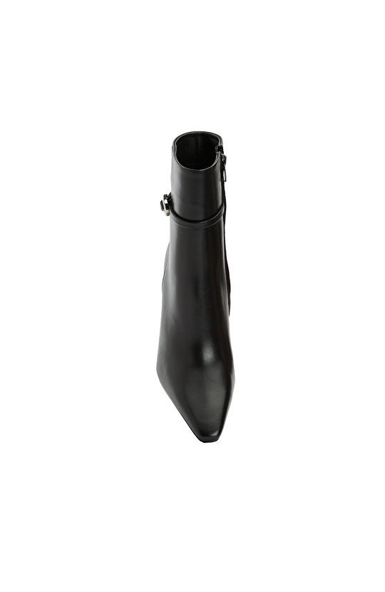 Siyah Kadın Toka Detaylı Deri Bot