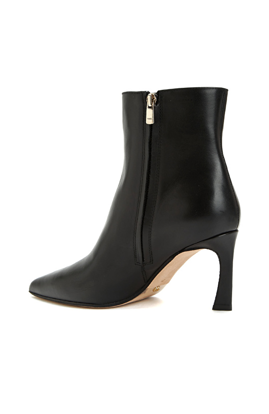 Siyah Kadın Topuklu Deri Bot