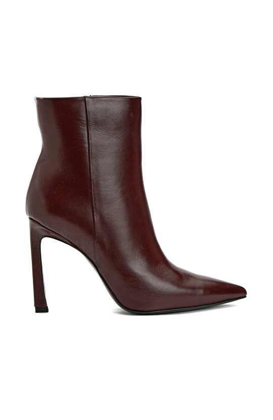 Bordo Kadın Deri Bot