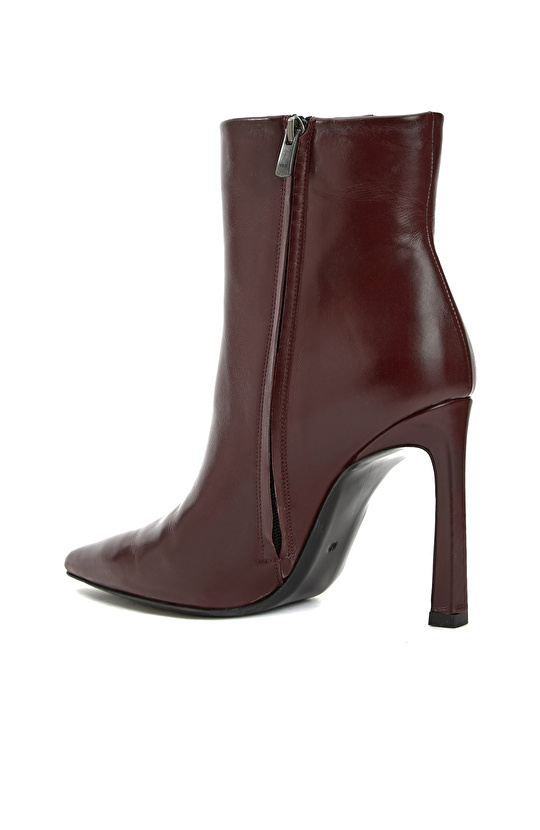 Bordo Kadın Deri Bot