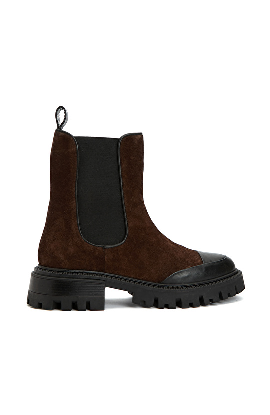 Kahverengi Kadın Süet Deri Bot