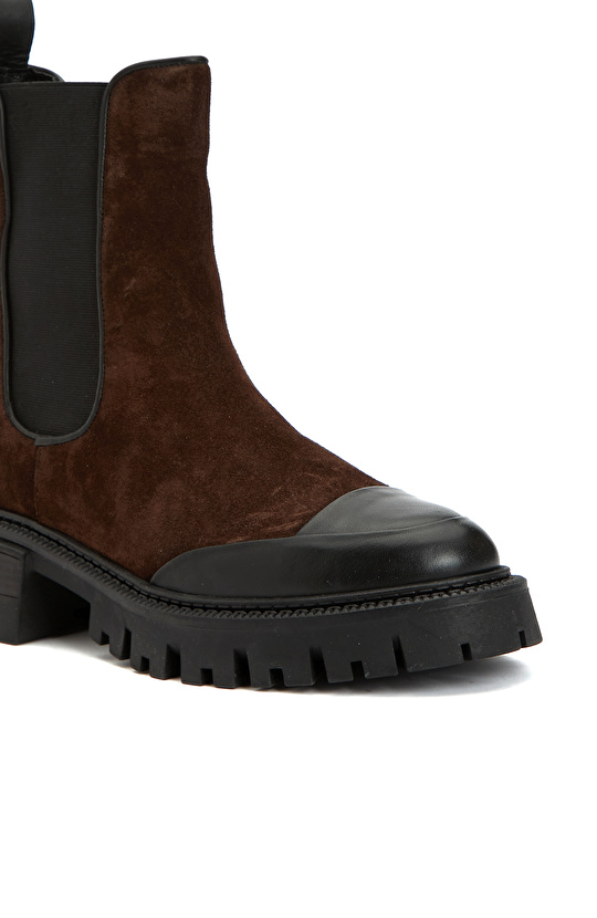 Kahverengi Kadın Süet Deri Bot